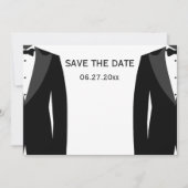 Zwart-wit homoseksueel trouwfeest 'Save The Dates' Save The Date (Voorkant)