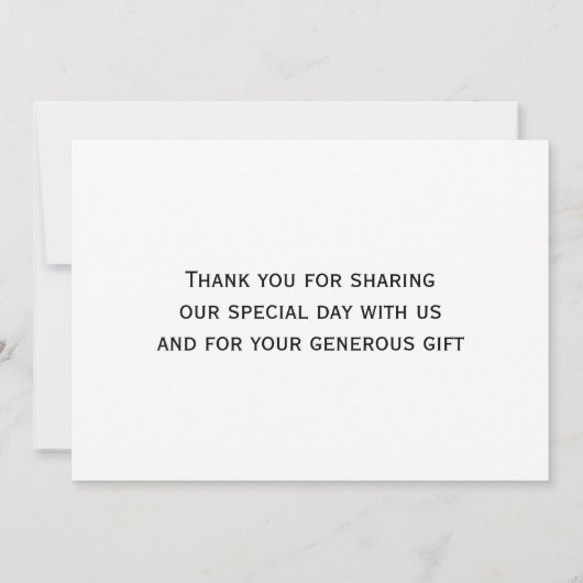 Zwart-wit homoseksuele trouwkaarten met dankwoord bedankkaart (Achterkant)