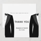 Zwart-wit homoseksuele trouwkaarten met dankwoord bedankkaart (Voorkant / Achterkant)