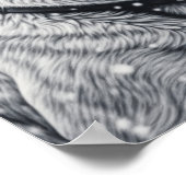 Zwart-wit Hond AI Schets Winter Scène Poster (Hoek)