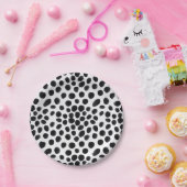 Zwart-wit Hond Dalmatische Dierenprint Stippen Papieren Bordje (Feest)