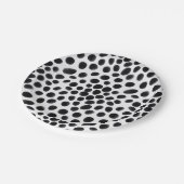 Zwart-wit Hond Dalmatische Dierenprint Stippen Papieren Bordje (Gekanteld)