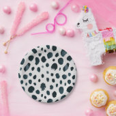 Zwart-wit Hond Dalmatische Dierenprint Stippen Papieren Bordje (Feest)