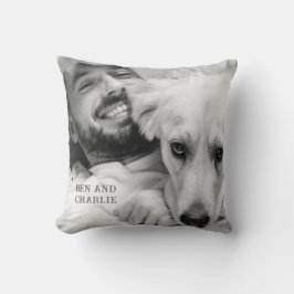 Zwart-wit hond foto kussen