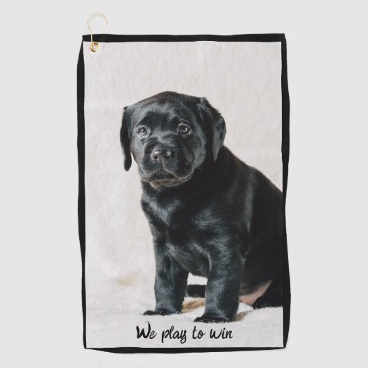 Zwart-wit-hond-fotografie  golfhanddoek (Voorkant)