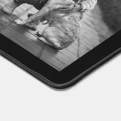 Zwart-wit Hond Mam Papa Twee Foto Collage Bureaumat (Hoek)