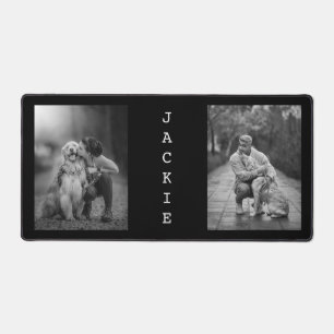Zwart-wit Hond Mam Papa Twee Foto Collage Bureaumat