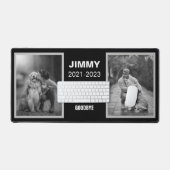 Zwart-wit Hond Memorial 2 Fotocollage Bureaumat (Keyboard & Muis)
