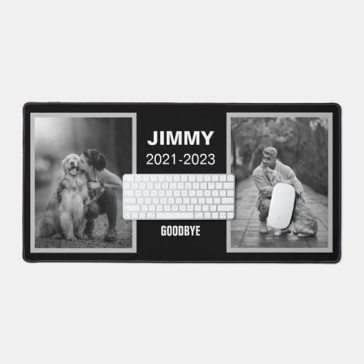 Zwart-wit Hond Memorial 2 Fotocollage Bureaumat (Keyboard & Muis)