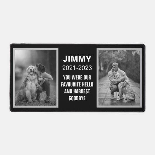 Zwart-wit Hond Memorial 2 Fotocollage Bureaumat (Voorkant)
