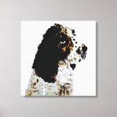Zwart-wit Hond Schilderen Springer Spaniël Canvas Afdruk (Voorkant)