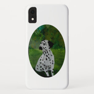 Zwart & Wit Hond Schilderij Dalmatisch iPhone XR Hoesje