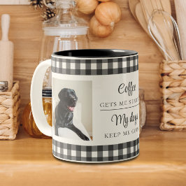 Zwart-Wit Honden Foto Tweekleurige Koffiemok