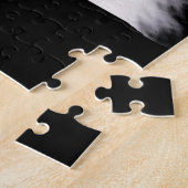 Zwart-wit honden gezicht legpuzzel (Zijkant)