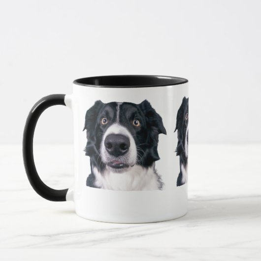 Zwart-Wit Honden Gezicht Mok (Links)
