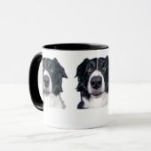 Zwart-Wit Honden Gezicht Mok (Voorkant links)