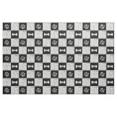Zwart-wit hondenbot | Naam en monogram Stof (Fat Quarter)