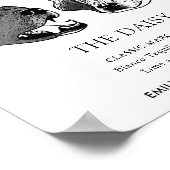 Zwart-wit Hondenbruiloft Handtekening Drink Teken Poster (Hoek)