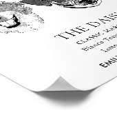 Zwart-wit Hondenbruiloft Handtekening Drink Teken Poster (Hoek)