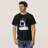 Zwart-Wit Hondengezicht T-shirt (Voorkant volledig)