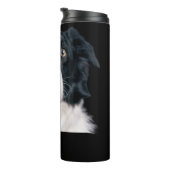Zwart-Wit Hondengezicht Thermosbeker (Geroteerd rechts)