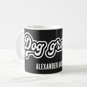 Zwart-wit hondentrimmer Bold Typography Koffiemok