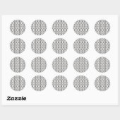 Zwart-wit Honingraat Diamant Patroon Ronde Sticker (Vel)