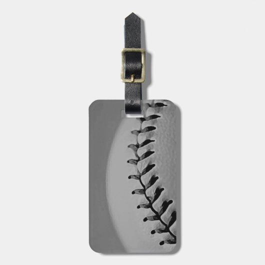 Zwart-wit honkbal bagagelabel (Voorkant verticaal)