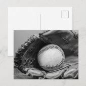 Zwart-wit honkbal briefkaart (Voorkant / Achterkant)