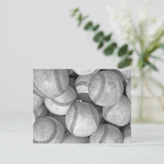 Zwart-wit honkbal briefkaart (Staand voorkant)