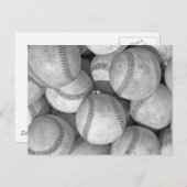 Zwart-wit honkbal briefkaart (Voorkant / Achterkant)