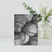 Zwart-wit honkbal briefkaart (Staand voorkant)