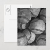 Zwart-wit honkbal briefkaart (Voorkant / Achterkant)