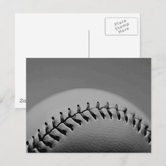 Zwart-wit honkbal briefkaart (Voorkant / Achterkant)