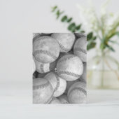 Zwart-wit honkbal briefkaart (Staand voorkant)