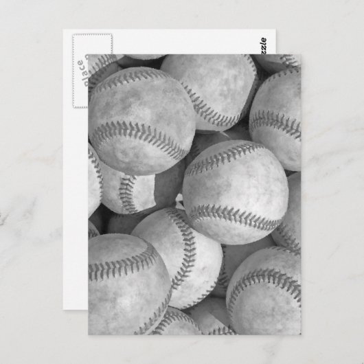 Zwart-wit honkbal briefkaart (Voorkant / Achterkant)