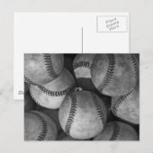 Zwart-wit honkbal briefkaart (Voorkant / Achterkant)