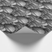 Zwart-wit honkbal cadeaupapier (Hoek)