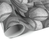 Zwart-wit honkbal cadeaupapier (Rol Hoek)