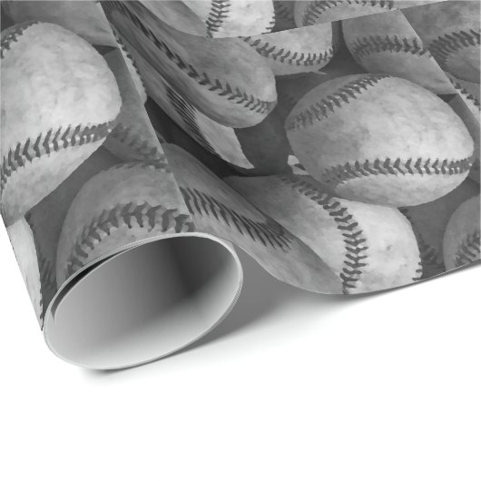 Zwart-wit honkbal cadeaupapier (Rol Hoek)