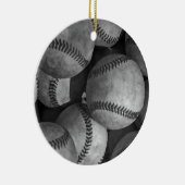 Zwart-wit honkbal keramisch ornament (Rechts)