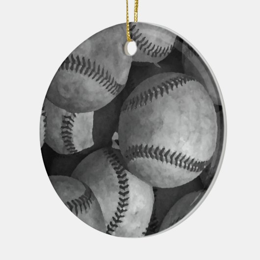 Zwart-wit honkbal keramisch ornament (Links)