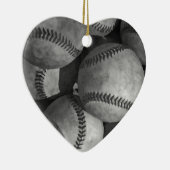 Zwart-wit honkbal keramisch ornament (Rechts)