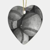 Zwart-wit honkbal keramisch ornament (Links)