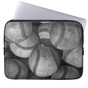 Zwart-wit honkbal laptop sleeve