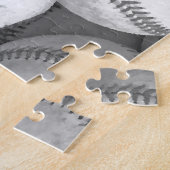 Zwart-wit honkbal legpuzzel (Zijkant)