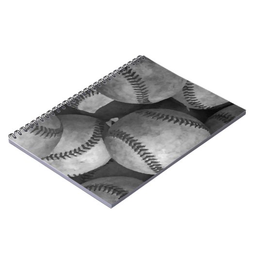 Zwart-wit honkbal notitieboek (Linkerzijde)