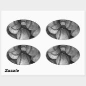 Zwart-wit honkbal ovale sticker (Vel)