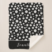 Zwart-wit honkbal patroon gepersonaliseerd sherpa deken (Voorkant)