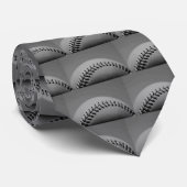 Zwart-wit honkbal stropdas (Opgerold)
